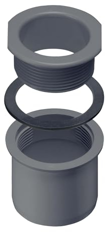 INEFA Ablaufstutzen zum Schrauben für Kastenrinne, PVC NW68/DN50 Anthrazit Einhangstutzen Dachrinnenzubehör, einfache Montage, Made in Germany