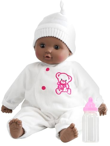The Magic Toy Shop Bibi Doll - 16 Black Dark Skin Ethnic Newborn Baby African Soft Bodied Doll Sleeping Eyes
