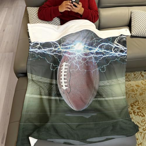 Dick Decke Weich Wärme Gemütlich Flanell-Fleece Sofadecke Deckeldecke American Football Blitz Maske Wettbewerb 150 x 200 cm