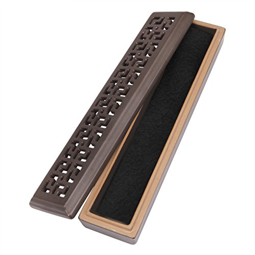 Vintage Rectangular Ceramic Incense Burner With Exquisite Lid Porcelain Incense Stick Holder Stand Ash Catcher Tray Box With Fireproof Layer Home Buddhist Temple Accessory
