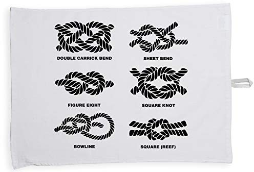 Hippowarehouse Sailing knots Tea Towel Eco Printed Dish Cloth Kitchen accessory 50cmx70cm 100% Cotton