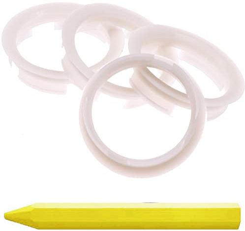4X Zentrierringe Transparent 63,4 mm x 56,1 mm + 1x Reifen Kreide Fett Stift