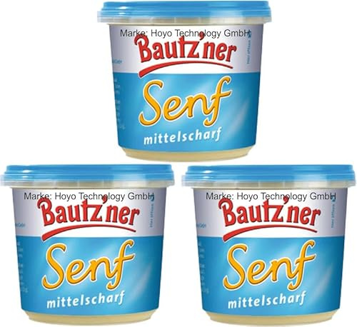 Bautzner Senf 3 X 200 ml mittelscharf Feinschmecker Senf