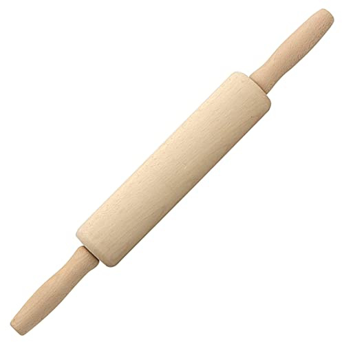 Wooden Rolling Pin for Baking (43 x 5.5 CM) Classic Dough Roller with Handles - Wood Dough Rolling Pin for Fondant, Pie Crust, Cookie, Pastry, Dough - Professional Standard Rolling Pins from Besto
