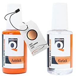 uniQum Autolack Stift + Klarlack im Vorteilsset für SEAT CUP COPPER L27A Autolack Reparatur 2 x 30 ml