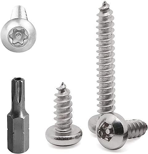 FarDeer Tornillo de fijación de acero inoxidable tornillo M4 de chapa de Seguridad torx tornillo de chapa de Seguridad tornillo de plata antirrobo y a prueba de manipulación. (M4*30mm * 40pcs)
