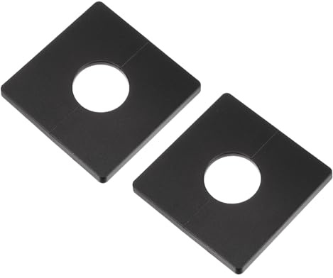 sourcing map 2pcs Wall Split Flange, ABS Square Self-Adhesive Escutcheon Plate with 33mm/1.3Inch Diameter Hole, Water Pipe Cover for Water Faucet Decoration, Black