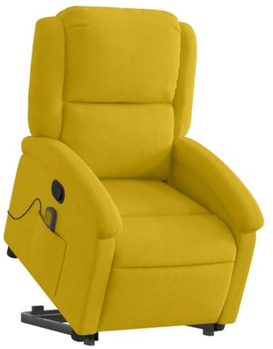 vidaXL Massagesessel mit Aufstehhilfe Gelb Samt