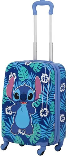 Ful Unisex Kinder Disney Stitch 53,3 cm Handgepäck, Hartschalen-Rollkoffer mit Spinnrollen, Blau, 21 Inch, Disney Stitch 53,3 cm Kinder-Handgepäck, Hartschalen-Rollkoffer mit Spinnrollen