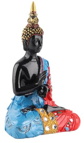 Cyrank Estatua De Buda Sentado, Resinas, Estatua Asiática De Buda Sentado Tailandés, Escultura Zen Sentada Meditando, Escultura De Feng Shui para Decoración del Hogar