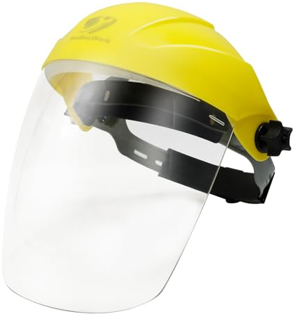 CCLIFE Gesichtsschutz, Schutzvisier Verstärktes mit Verstellbarem Kopfband, Gesichtsschutzschild Einstellbar für Metallschneiden und Spritz- und Stirnschutz Visier EN 166