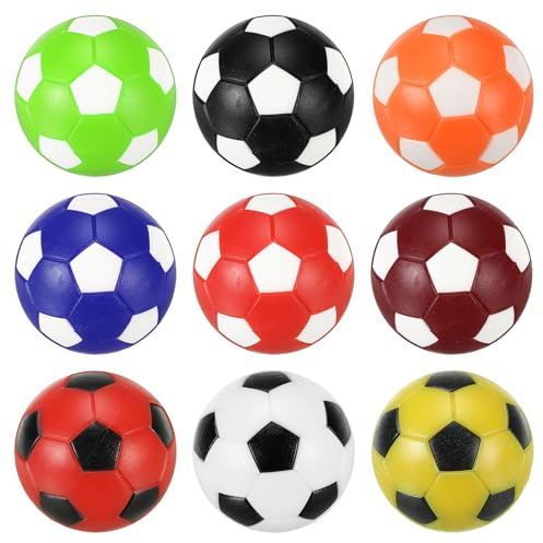 PATIKIL Palline da Biliardino 36mm, 9pz Sostituzione Gioco Calcio Balilla per Gioco Tavolo Sala Riunioni, Multicolore