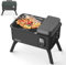 Karinear Barbecue Grill Outdoor, Pellet Fuel Electric Outdoor BBQ Grill, Portable Handheld Smoker for Pellets, Grill, Roast and Fondue, Folding Stands (Power bank required) for Camping Barbecue