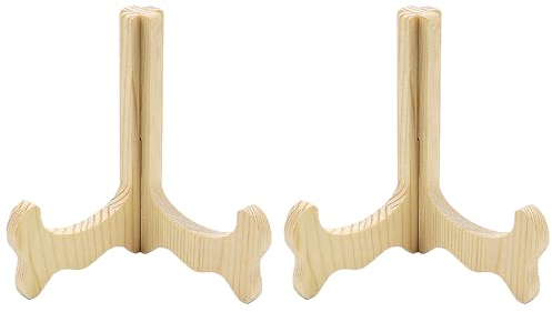 Tiardey Supporto per piatti in legno da 2 pezzi, espositore per cavalletto, supporto per piatti, espositore per foto di libri, supporto per libri