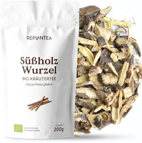 BIO Süßholzwurzel Tee 200g | Lakritzwurzel geschnitten | 100% Naturreiner Süßholz Tee lose | Natürliche Süße, Ideal für Magen, Hals & Husten | Glycyrrhiza glabra