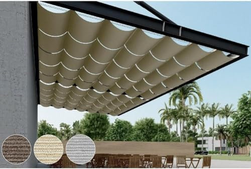 TsoLAY Wellenförmige Markise UV-beständiges Wellenmarkisensegel for den Garten im Freien, einziehbare Wellenmarkise, anpassbar, der Oben genannte Preis Gilt for 1 Quadratmeter Pergola Sonnenschirm