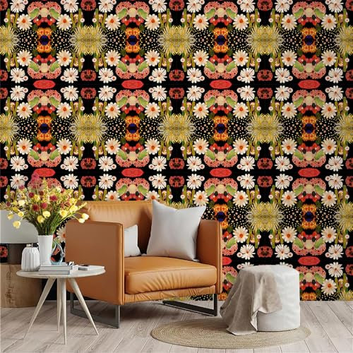 Selbstklebende Tapete Senf Grün Schwarz Strukturtapete Wandtattoo Schlafzimmer Tapete Selbstklebend Vliestapete Wallpaper for Living Room Tapeten Leicht zu Entfernen Wandschutzfolie 45x600cm