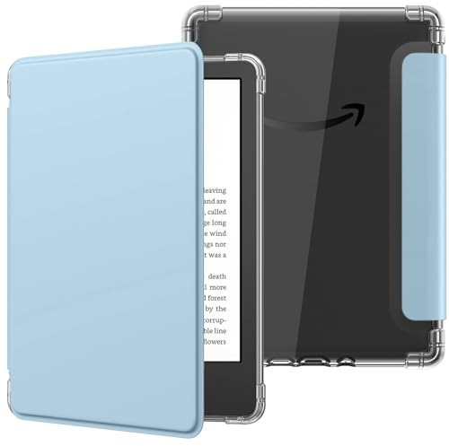 MoKo Coque pour Universel 6 Pouces Tablet et eBooks 2022, Étui de Protection Ultra Clair en TPU Souple et Transparent avec Auto Réveil/Sommeil pour Tablet et E-Readers, Bleu Ciel