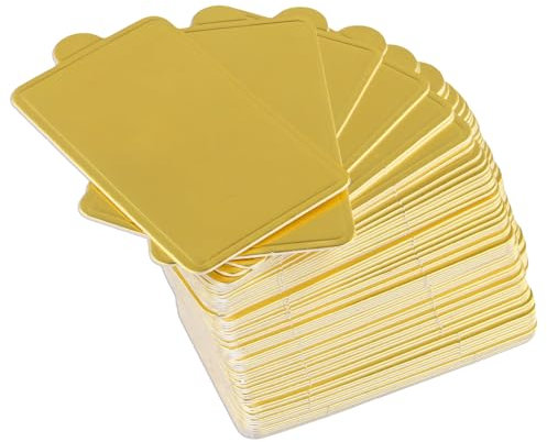 ZEONHAK 200 PCS Mini Gold Rectangular Cake Board, Mini Cake Boards Mousse Cupcake Base, Paper Gold Pastry Boards Mini, Small Cardboard Cake Base for Dessert, Cake Slices, Treats
