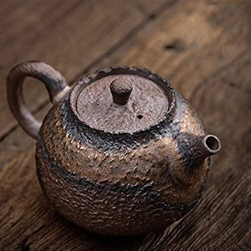CAFIEDR Set da tè Teiera in gres Vintage Set da tè in Pietra Imitazione Bollitore in Ceramica Fatto a Mano Forniture per la Cerimonia del tè Cinese 210ml