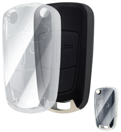 OFFCURVE Schlüsselhülle Transparent Autoschlüssel Hülle, Schlüsselcover Schlüsselgehäuse für Opel Vauxhall Astra Zafira Adam Insignia Mokka Corsa Signum Tigra Meriva
