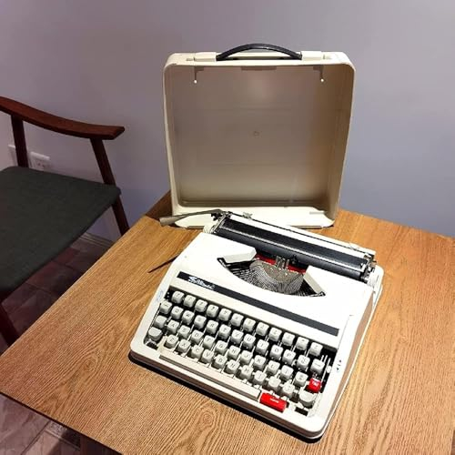 GJVBGA Kabellose Schreibmaschinentastatur, mechanische englische Schreibmaschine, 1980, klassische Nostalgie, tragbare Retro-manuelle Schreibmaschine, normaler Gebrauch, Vintage-Schreibmaschine,