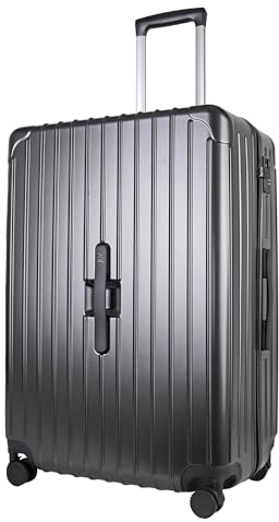 JLY 28 Inch Hard Shell Large Suitcase, TSA Lock, Wheels, Onyx Black | ABS+PC construction, wet/dry zip dividers, telescopic aluminium handle, reinforced corners for long trips