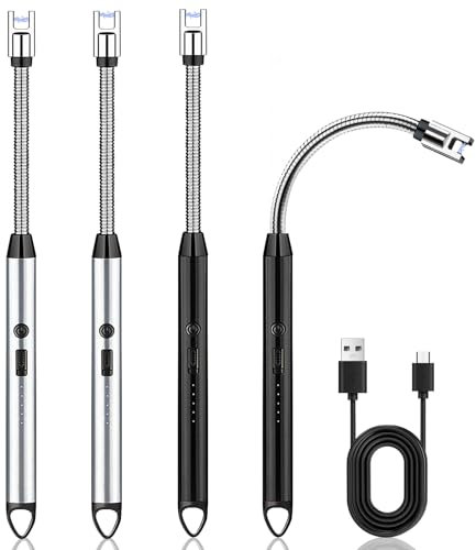 Accendino elettrico ad arco lungo, accendino elettrico, accendino elettrico elettrico, accendino jet, fiamma USB, ricaricabile al plasma, per candele, cucina, barbecue (4)