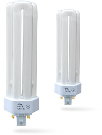 PLT-42W 865,42 Watt 6500K Daylight Triple Tube,4 Pin GX24Q-4,Fluorescent Light Bulb,Replaces for Philips PLT-C42W/65/ALTO,Sylvania CF42DT/E/IN/865/ECO, Sunlite PLT42/E/SP65K(2PACK)