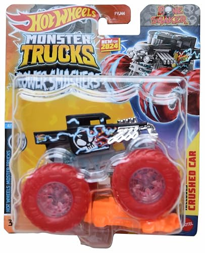 Hot Wheels Monster Trucks Power Smashers 4/7 Bone Shaker 1:64 Scale Diecast Model Vehicle