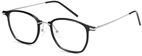 Dollger Blue Light Blocking Brille Frau Mann, Mode kleine quadratische gefälschte Brille UV Ray Filter Computer Gaming Brille Schwarz