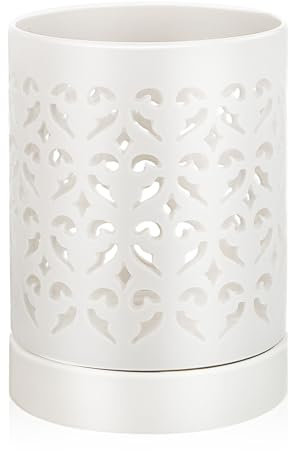 Kisangel Pot de Fleurs en Céramique Blanc pour Orchidée avec Design Creux Élégant, Facile à Entretenir et Nettoyer, pour Plantes D'intérieur et Bureaux