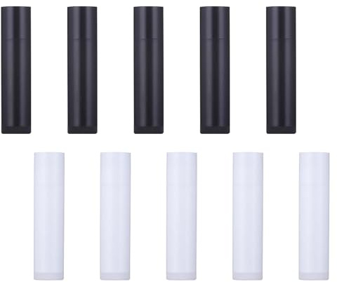 10 Stück Lippenstifthülsen Leer, Lippenstift Leer, Leere Lippenstifthülsen | Weiß, Wiederverwendbar Leere Lipgloss Behälter | Für Lippenbalsam Selber Machen, DIY Naturkosmetik Lippenbalsam