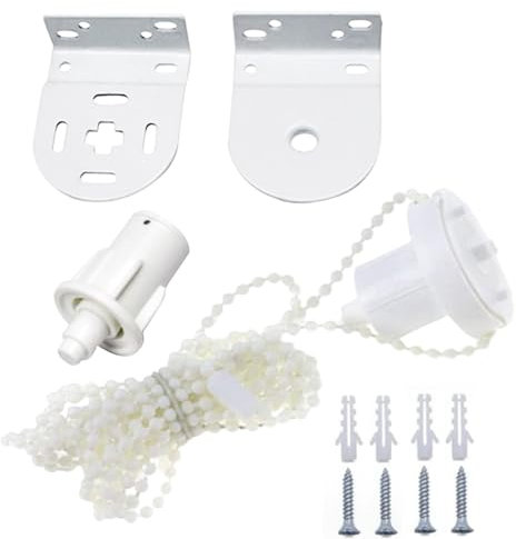 HoveeLuty Roller Blind Fittings for 30mm Inner Dia Tube 1 Set Universal Roller Blind Spares Roller Shade Replacement Parts White Plastic, Iron