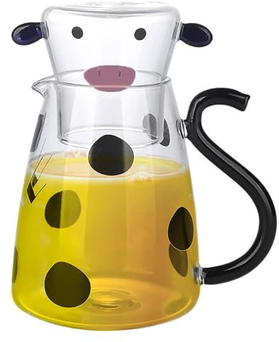 Soccia de vache - Pichet d'eau de table de nuit et verre en verre, boissons à théière boisson à micro-ondes lait tera alimentation jus thé pot d'eau