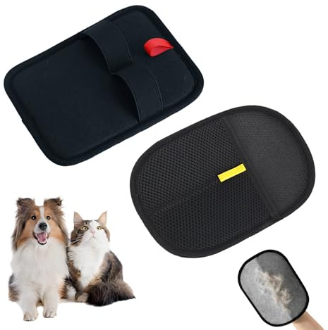 2 Stück Static Removal Gloves,Fellpflegehandschuh Katze Double-Sided Pet Grooming Gloves Wiederverwendbar antistatische Katzenbürste Handschuh für Katzen und Hunde for Clothes Sofas Carpets Zwei Stile