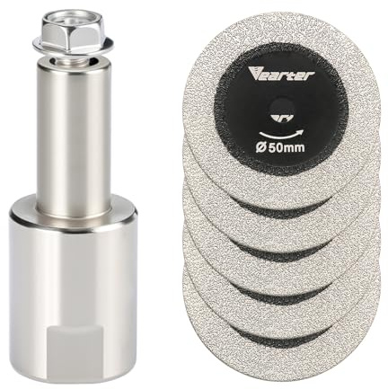 Vearter 50mm Diamant Trennscheiben 5 Stück mit M14 Gewinde Dorn | Doppelseitige Trennscheibe für Winkelschleifer, Diamanttrennscheibe für Fliesen, Quarzstein