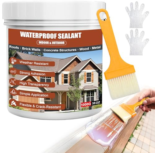Invisible Waterproof Agent 1KG | Transparent Sealant for Bathroom, Shower, Concrete & Roof, Indoor/Outdoor Use