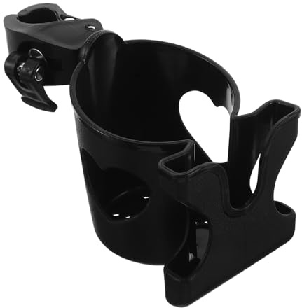 TOYANDONA Soporte para Teléfono y Portavasos para Bicicleta Negro Ajustable Base Antideslizante Compatible Cochecito y Andador Soporte Multifuncional para Biberones y Botellas Adecuado