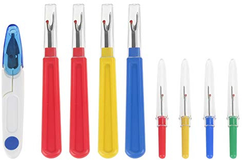 Eujgoov 9 en 1 Notions de Couture Coupe-fil Découseur avec Poignée en Plastique Outil de Découpage de Point pour Bricolage Artisanat Projets de Couture à Domicile