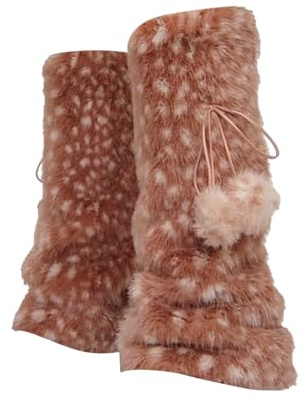 Bomefoi Beinwärmer Für Stiefel - Elastisches Hirsch Design - Dicke Beinwärmer - Für Urlaub Pendeln Festliche Veranstaltungen Halloween Freundin Ehefrau Freund Tochter