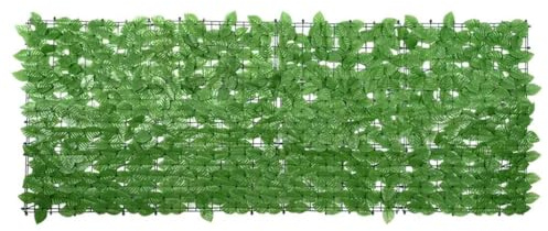 Balkon-Sichtschutz mit Grünen Blättern, 200x75 cm, künstliche Hecke aus Polyethylen und Gewebe für Garten, Terrasse, ideal als Sonnenschutz und Windschutz