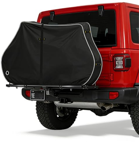 Fahrradgarage für 2-3 Fahrräder, 600D Heavy Duty Fahrradhüllen Heckträger Outdoor Wasserdicht,Reißfest & Robust I Fahrrad Abdeckplane inkl.Tasche mit 2.6M Elastische Schnur für E-Bike,Rennrad& Mehr