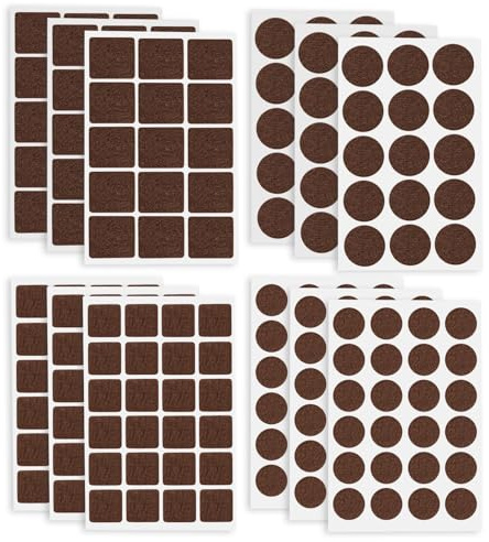 Felt Pads For Furniture Feet, 234PCS Chair Leg Floor Protectors, Brown Self-Adhesive Felt Furniture Pads for Chair Leg, Anti-Scratches And Reduce Noise for Hard Wood Floor Protection