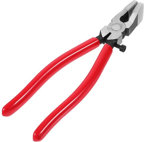 Alipis Pinza per Rottura Vetro 20 Cm in Acciaio e Gomma Ganascia Curva per Precisione Migliorata, per Vetri Colorati e Mosaici