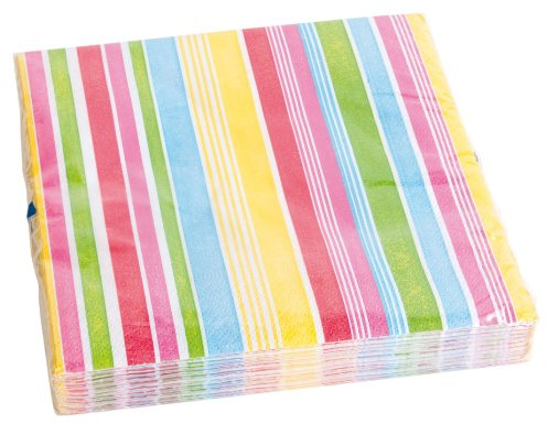 Amscan International Papierservietten mit Streifen, 20 Stück, Farbe: Pink