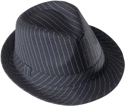 W WIDMANN MILANO Party Fashion 8680G - Gangster-Hut, Streifen, Kopfbedeckung, Filzhut, Charleston, 20er Jahre Outfit, Motto Party, Karneval, Halloween