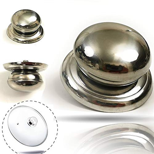 Kerafactum Ersatzgriff für Glasdeckel aus Edelstahl 1x robuster Pfannengriff Deckelknopf Austausch Topf Griff Knauf Topfdeckel Universalgriff Topfdeckelgriff Deckelgriff Ersatz Pfannen Deckel