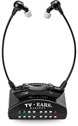 TV Ears Digital Wireless Headset System for Seniors – Personal Volume Control, TV Hearing Device, No Audio Delay, Plug-N-Play, Works with Most TV Brands, Ideal for Hearing Impaired – Model 11741
