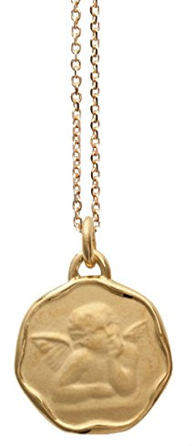 ASCALIDO Ensemble naissance baptême communion coffret chaine 40cm et médaille RONDE plaqué or avec gravure incluse enfant bébé